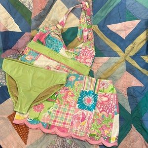Lilly Pulitzer 3 Piece Tankini Set-Size Small